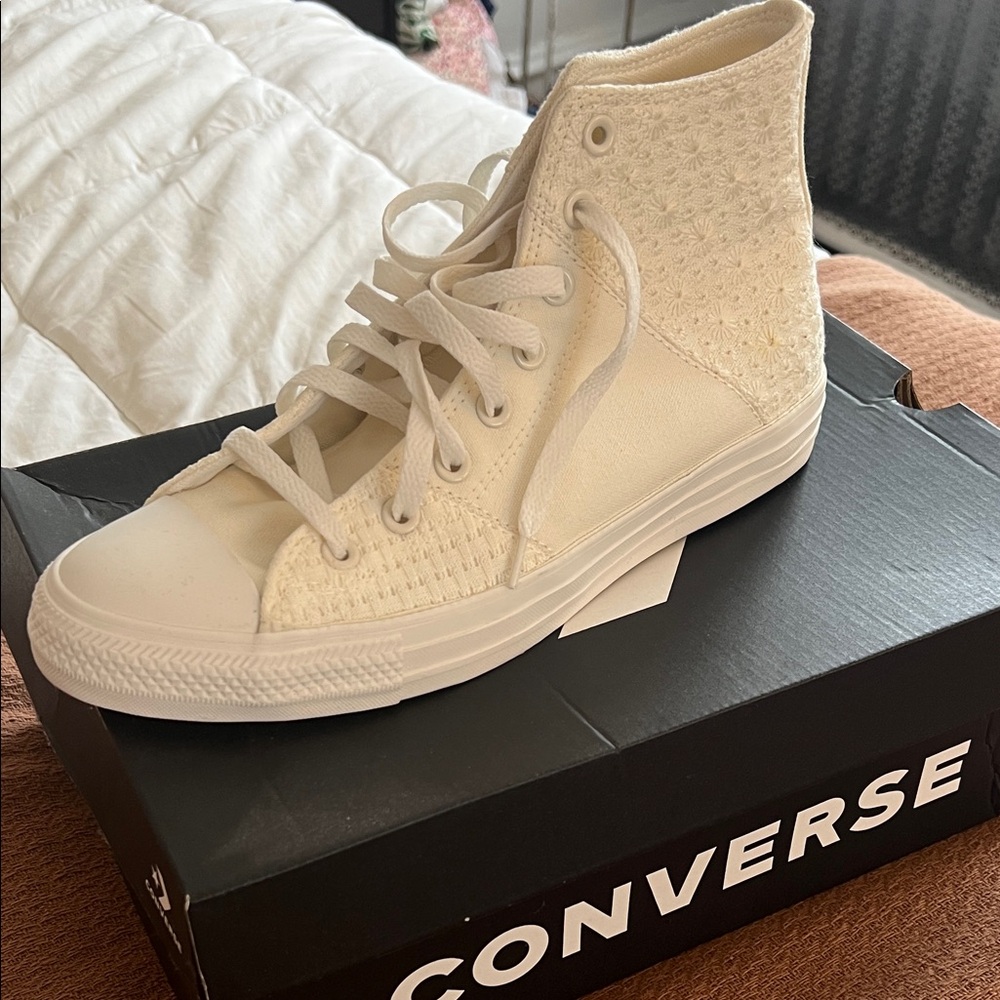 Converse Women’s High Top Sneakers in Cream White